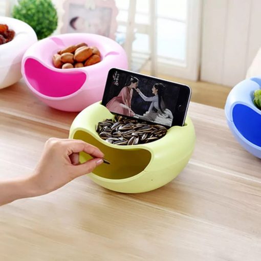 Plastic Double Snack Bowl - Pack Of 2