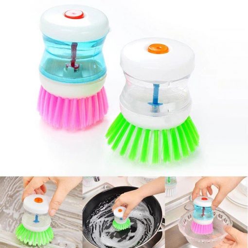 Washing Brush With Liquid Soap Dispenser Pack Of 2
